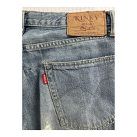 Hysteric Glamour x Kinky Jeans Patch Denim — Multi-Logo Distressed 5-Pocket
