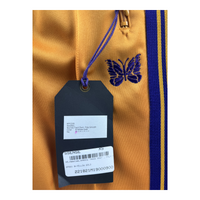 Needles Narrow Track Pant — Yellow Gold / Purple Butterfly Embroidery