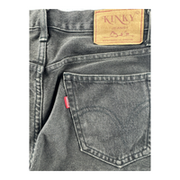 Hysteric Glamour 'Kinky Jeans' Distressed Denim Shorts — Horizontal Slash Detail, Faded Black