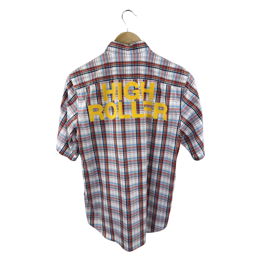 Junya Watanabe MAN 'High Roller' Plaid Short-Sleeve Shirt — Yellow Back Graphic