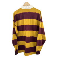 Needles Rugby Shirt — Tie-Dye Stripe Mustard/Burgundy