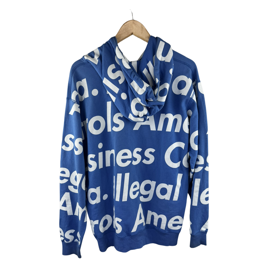 Supreme SS09 'Illegal Business Controls America' Zip Hoodie — Royal Blue