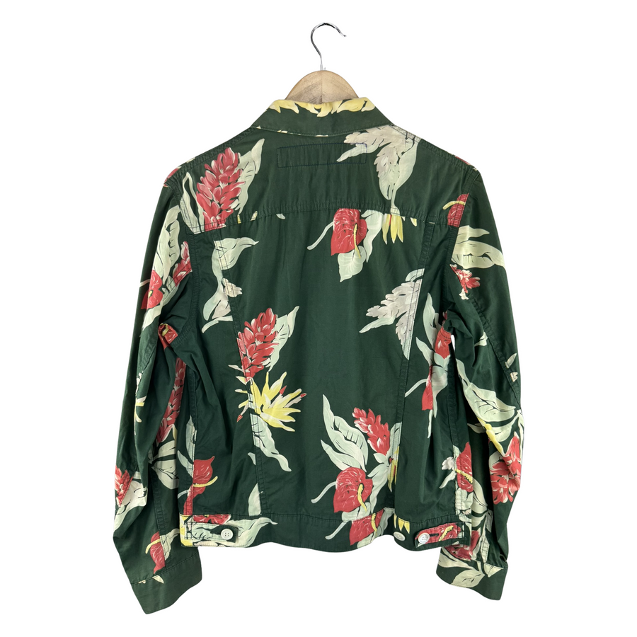 Junya Watanabe MAN Tropical Floral Button Jacket — Forest Green
