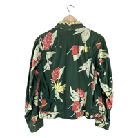 Junya Watanabe MAN Tropical Floral Button Jacket — Forest Green