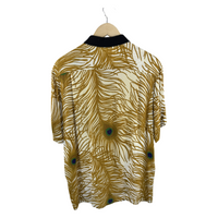 Supreme SS2005 Peacock Feather Print S/S Shirt — Gold/White Rayon