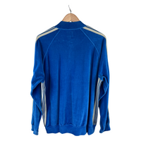 Needles Velour Track Jacket — Royal Blue / Cream Triple Stripe