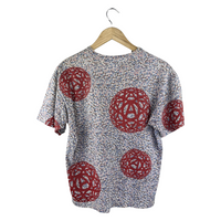 Junya Watanabe MAN Floral Tee — Oversized Red Anarchy Orb Print