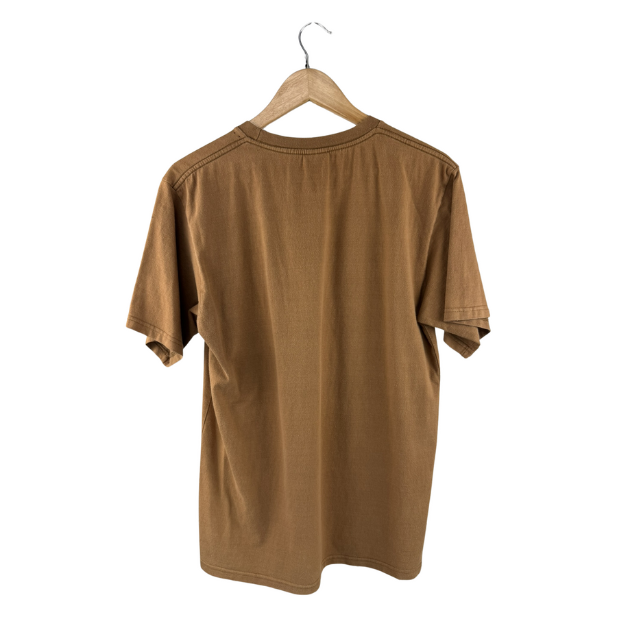 Regime Change Graphic Tee — Toppling Statue Print, Camel