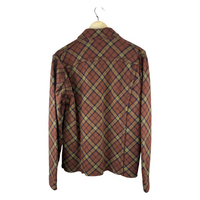 Junya Watanabe MAN Bias-Cut Plaid Flannel Shirt Jacket — Rust/Olive/Navy