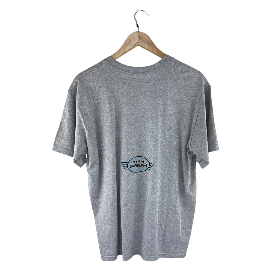 Supreme 'Alien' Graphic Tee — Heather Grey, Team Supream Back Print