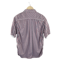 Junya Watanabe MAN x Ben Sherman Short-Sleeve Shirt — Red/Navy Gingham Zip