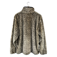 Needles Leopard Faux Fur Full-Zip Fleece Jacket — Cream/Black