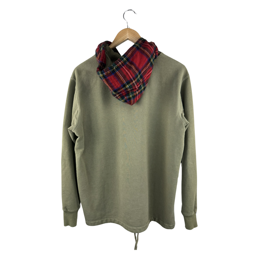 Comme des Garçons SHIRT x Supreme FW15 Pullover Hoodie — Olive / Tartan Plaid Hood