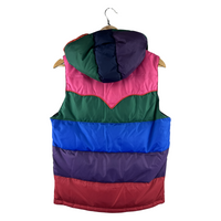 PPFM Multicolor Colorblock Hooded Puffer Vest — Western Yoke Panel