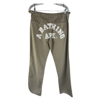 BAPE Khaki Chino Pants - Collegiate Back Logo