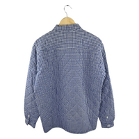 Goodenough Gingham Check Button-Up Shirt — Navy/White with Red Interior