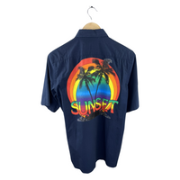 Junya Watanabe MAN Short Sleeve Shirt — Rainbow Sunset Back Graphic
