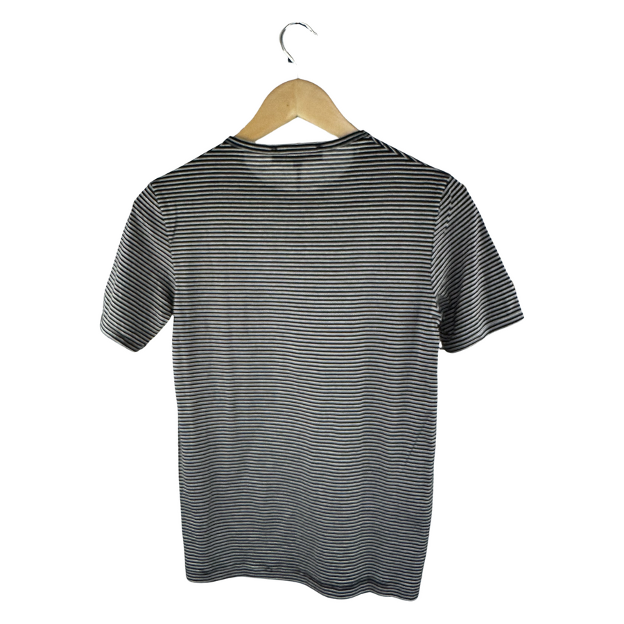 Raf Simons SS02 Fine-Stripe T-Shirt - Black/White, Size 48