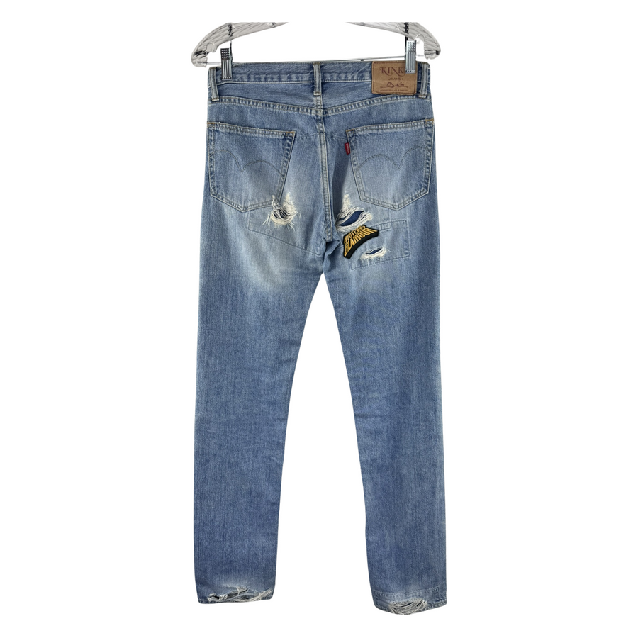 Hysteric Glamour x Kinky Jeans Patch Denim — Multi-Logo Distressed 5-Pocket