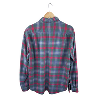 Supreme Plaid Flannel Button-Down Shirt — Blue/Red/Green Tartan