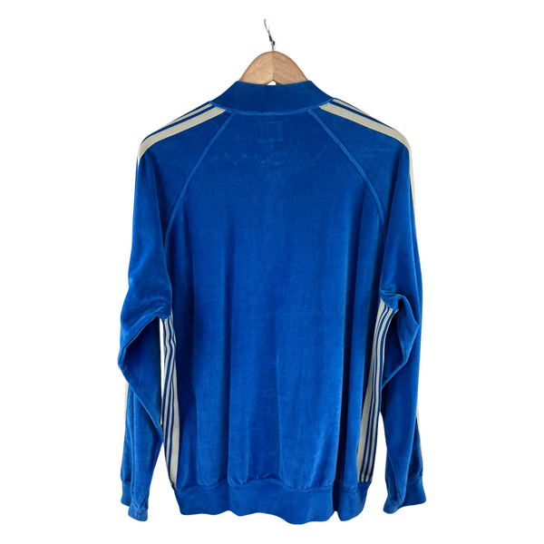 Needles Velour Track Jacket — Royal Blue / Cream Triple Stripe
