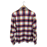 Supreme Plaid Zip Flannel Shirt — Pink/Yellow/Grey Multi