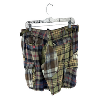 Nepenthes Patchwork Madras Cargo Shorts — Multi-Plaid Cutoff
