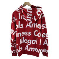 Supreme SS07 'Illegal Business Controls America' Zip Hoodie — Red Allover Print