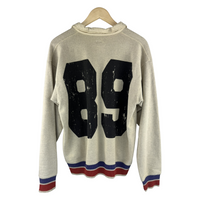 Kapital Rugby Pullover Sweatshirt — '89' Back Print, Tri-Stripe Rib