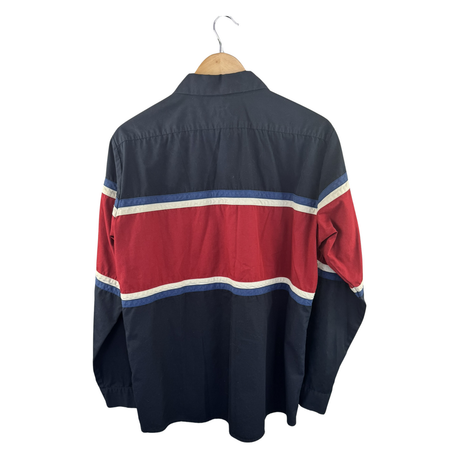 Hysteric Glamour Racing Patch Work Shirt - Navy/Burgundy