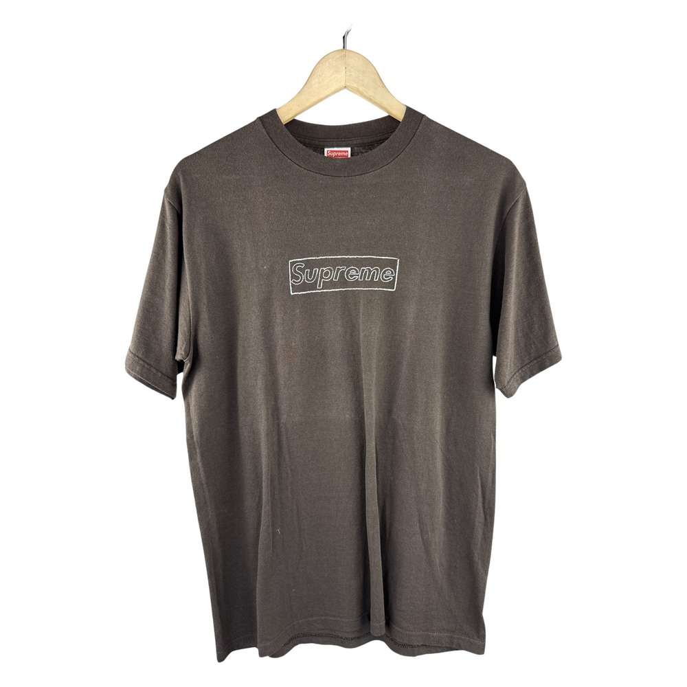 Supreme SS14 KAWS Chalk Box Logo Tee — Brown
