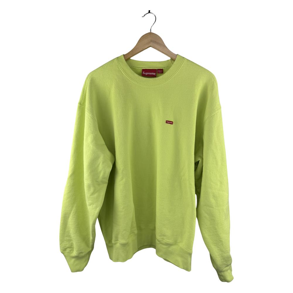 Supreme Small Box Logo Crewneck Sweatshirt — Lime