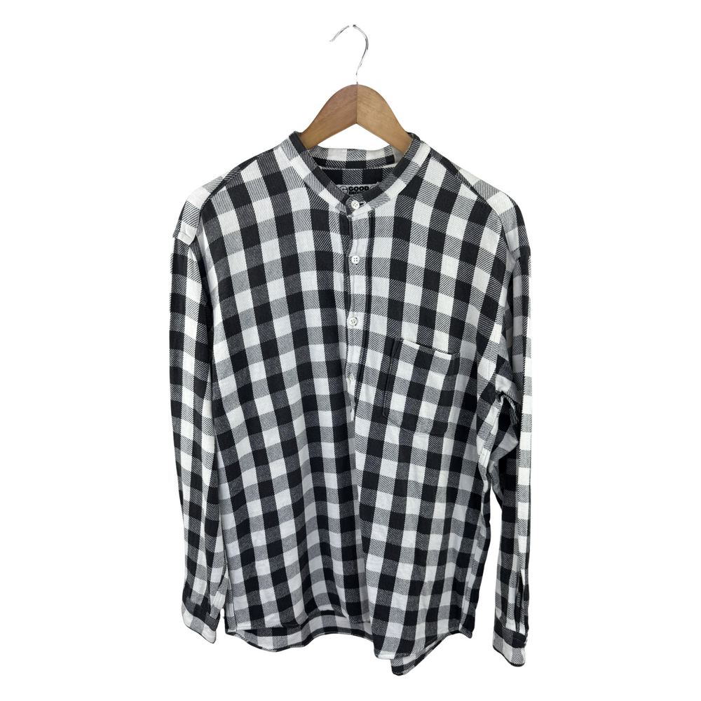 Goodenough Buffalo Check Pullover Shirt — Black/White Flannel