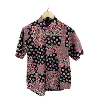 Junya Watanabe MAN Floral Patchwork S/S Shirt — Multi-Print Black/Pink