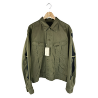 Kapital Kountry Trucker Jacket — Skeleton Rib Cage Appliqué, Olive