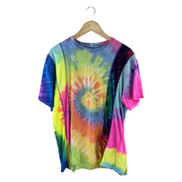 Needles Rebuild Tie-Dye Short Sleeve Tee — Multi-Panel Spiral Dye #04