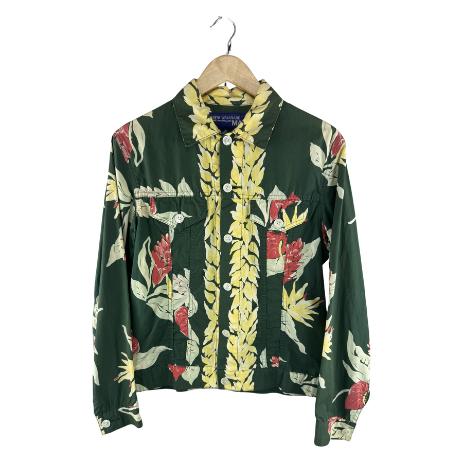 Junya Watanabe MAN Tropical Floral Button Jacket — Forest Green