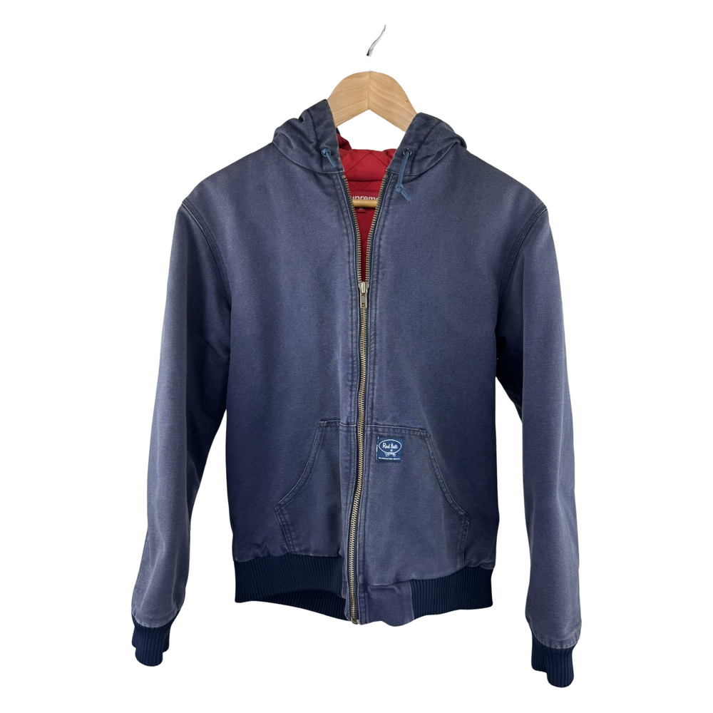 Supreme AW05 'Red Built' Hooded Work Jacket — Washed Navy Canvas