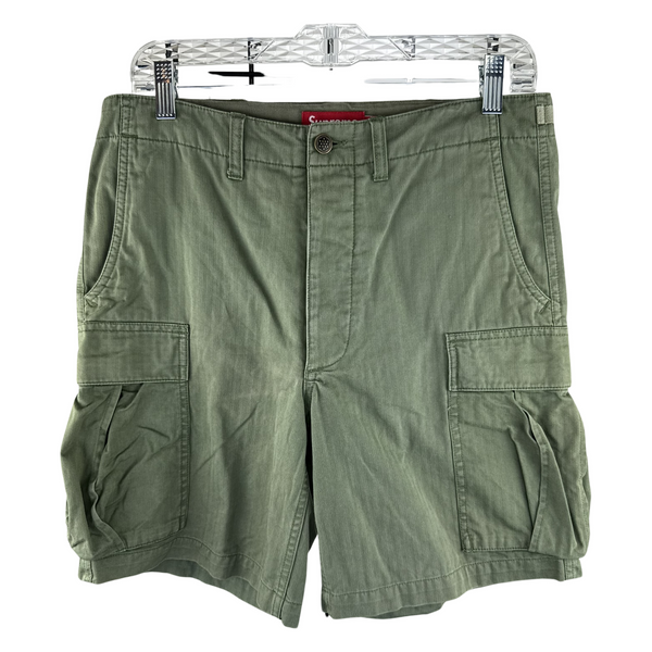 Supreme Cargo Short — Olive Herringbone Twill