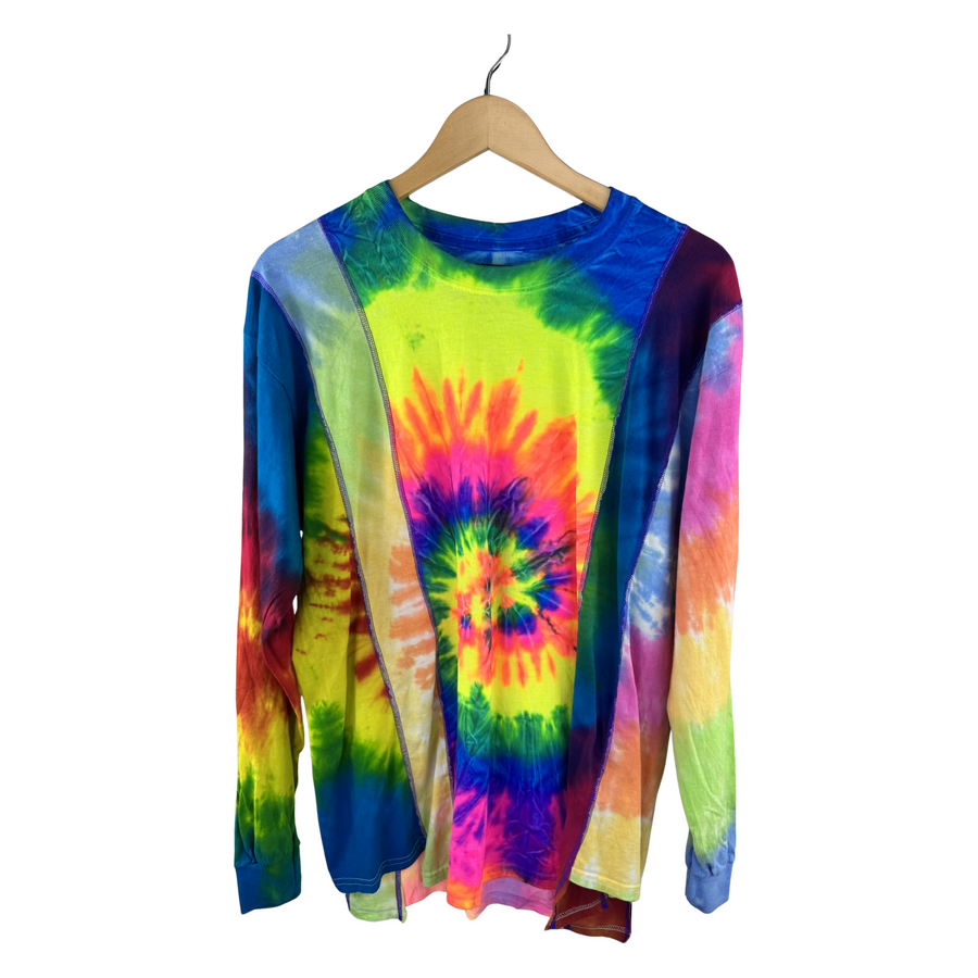 Needles Rebuild Long Sleeve Tee — Multi-Panel Tie-Dye