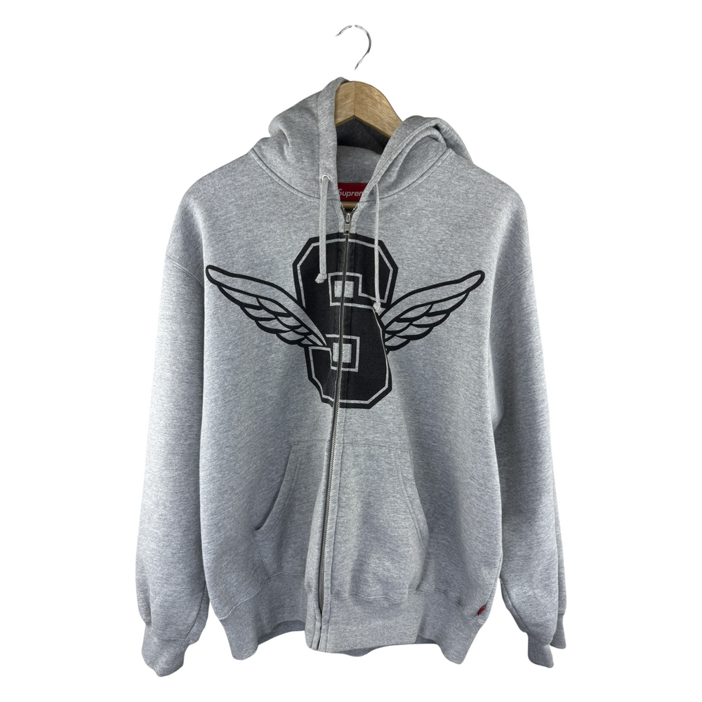 Supreme SS09 Winged S Zip Hoodie — Heather Grey