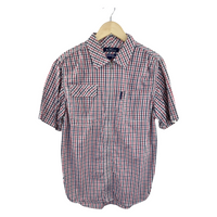 Junya Watanabe MAN x Ben Sherman Short-Sleeve Shirt — Red/Navy Gingham Zip