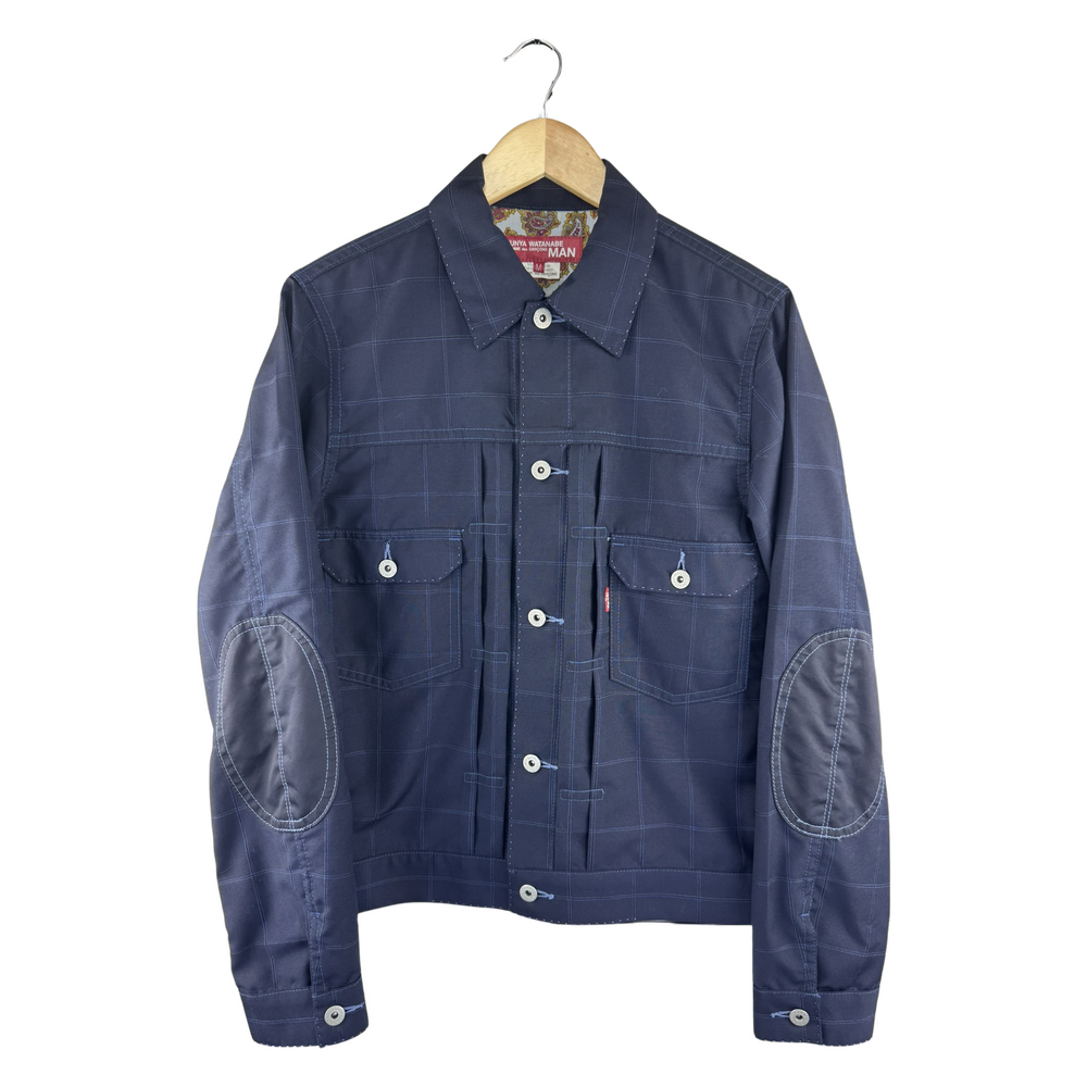 Junya Watanabe MAN x Levi's Trucker Jacket — Navy Windowpane, Paisley Liner