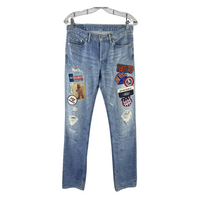 Hysteric Glamour x Kinky Jeans Patch Denim — Multi-Logo Distressed 5-Pocket