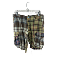 Nepenthes Patchwork Madras Cargo Shorts — Multi-Plaid Cutoff