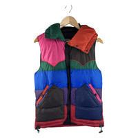 PPFM Multicolor Colorblock Hooded Puffer Vest — Western Yoke Panel