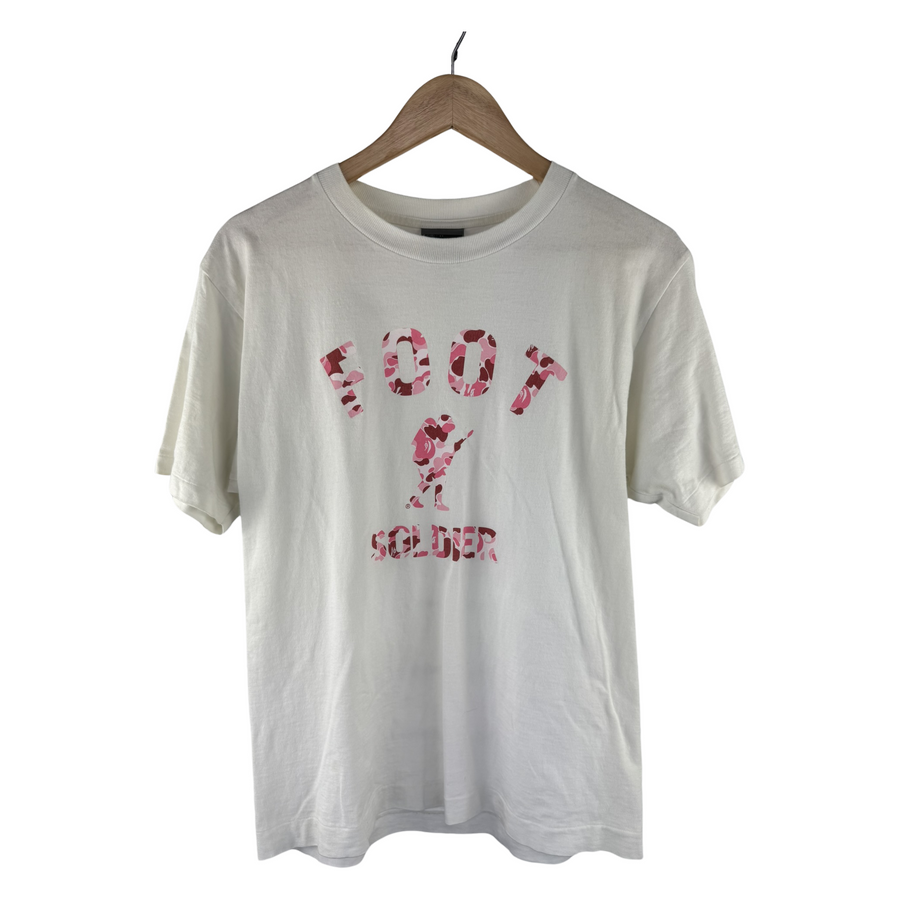 BAPE Foot Soldier Graphic T-Shirt - White/Pink