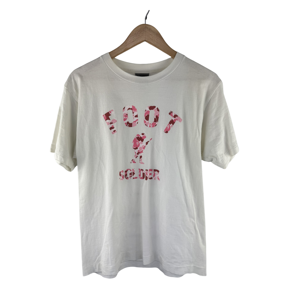 BAPE Foot Soldier Graphic T-Shirt - White/Pink