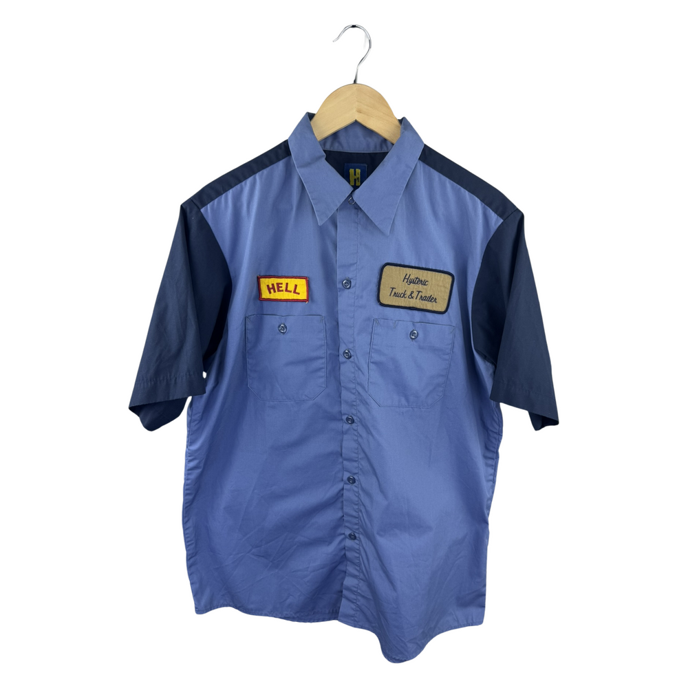 Hysteric Glamour Truck & Trailer Work Shirt - Two-Tone Blue