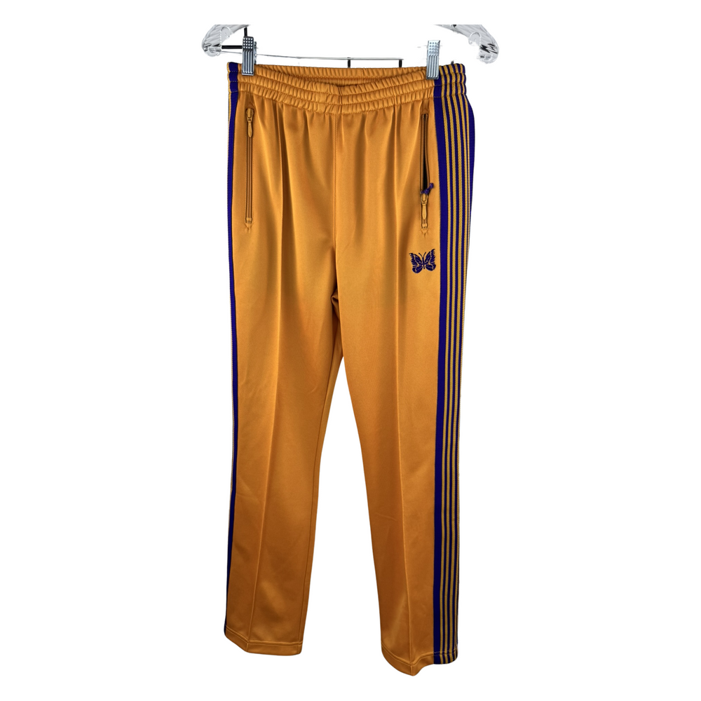 Needles Narrow Track Pant — Yellow Gold / Purple Butterfly Embroidery